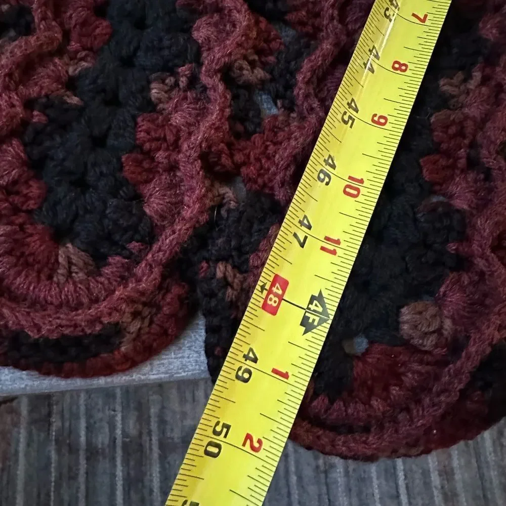 Vintage Crochet Throw Blanket Halloween Goth